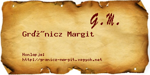 Gránicz Margit névjegykártya